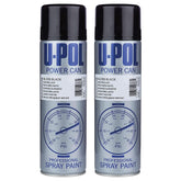 2X Upol Power Can Topcoat Gloss Black Aerosol Spray 500ml Spray Paint